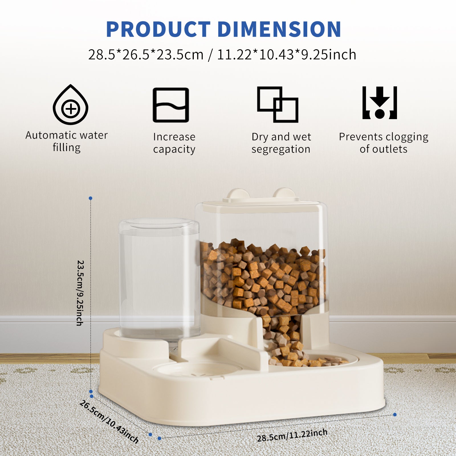 Dispenser di Cibo e Acqua per Animali Domestici Trasparente e Visibile – Ricarica Automatica per Prendersi Cura di Ogni Momento, Viaggi Senza Pensieri per i Padroni e Pasti Senza Problemi per gli Animali