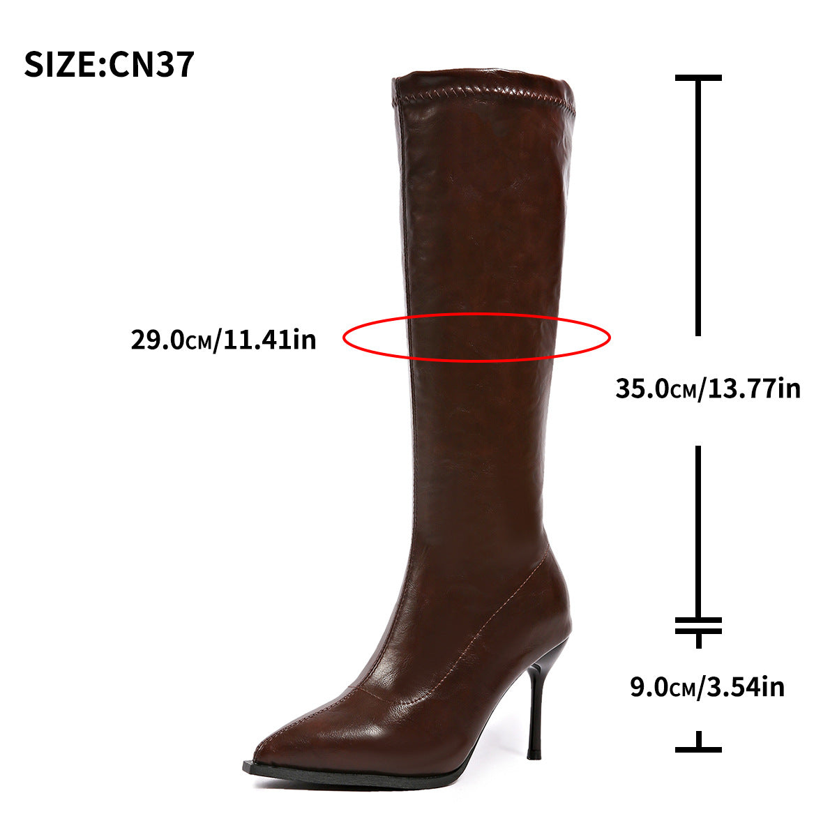 Damenstiefel mit spitzer Zehenkappe, Stilettoabsatz und seitlichem Reißverschluss