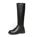 Reitstiefel mit Reißverschluss hinten und Blockabsatz.