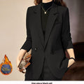 Veste de costume matelassée noire, vêtement d'affaires pour femme, modèle tendance (style influenceuse).