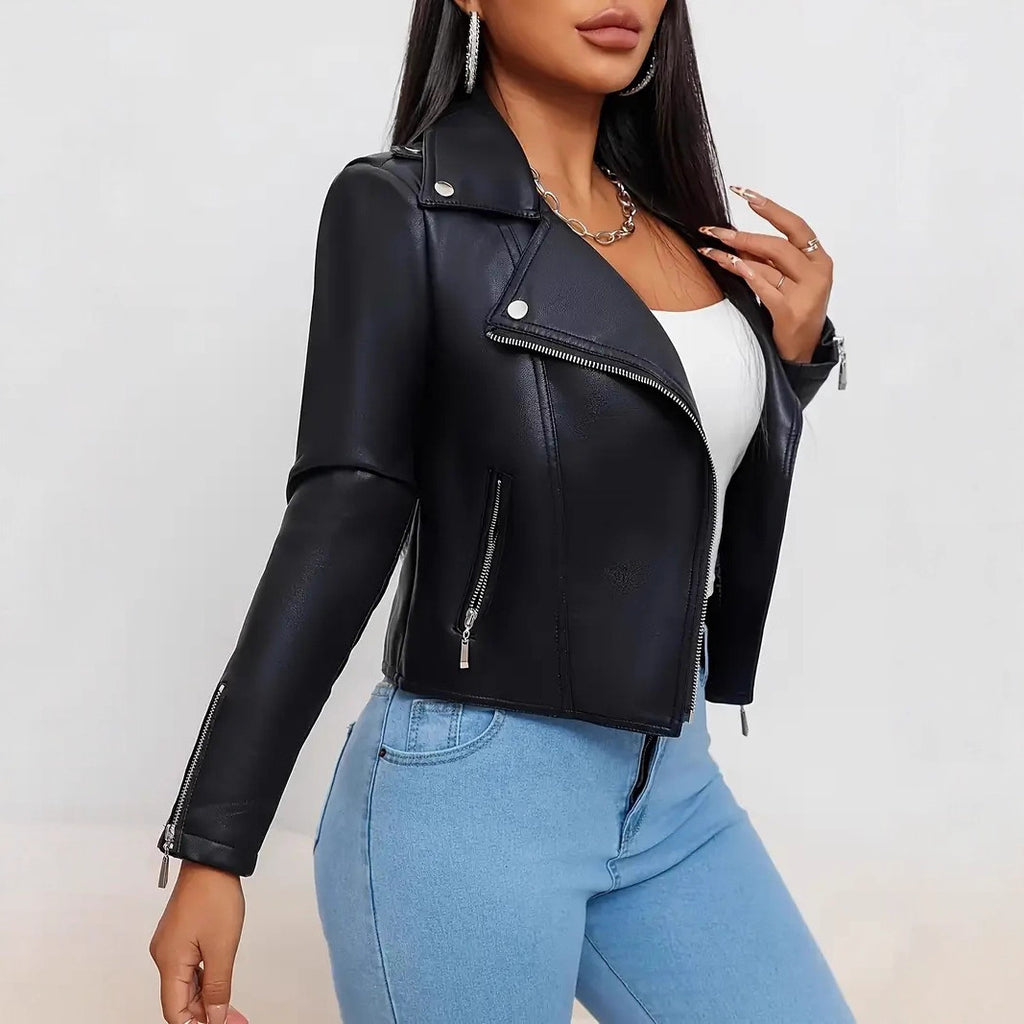 blouson en cuir noir haut de gamme