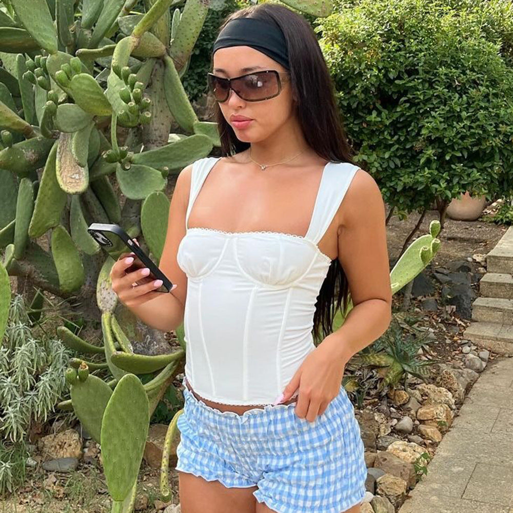 Haut bustier pour femme à bretelles décontractées