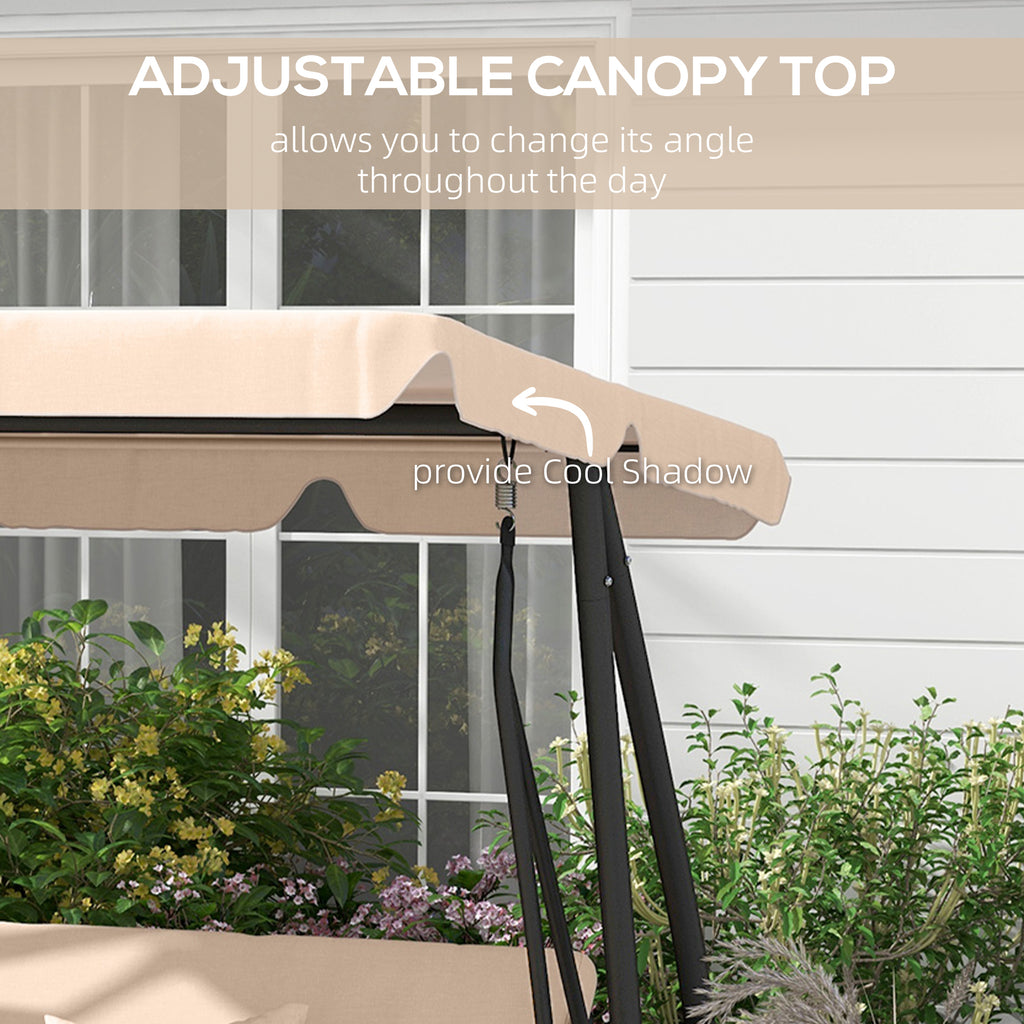 Balancelle de Jardin Autoportante, Toit Réglable, Assise Rembourrée et Coussins