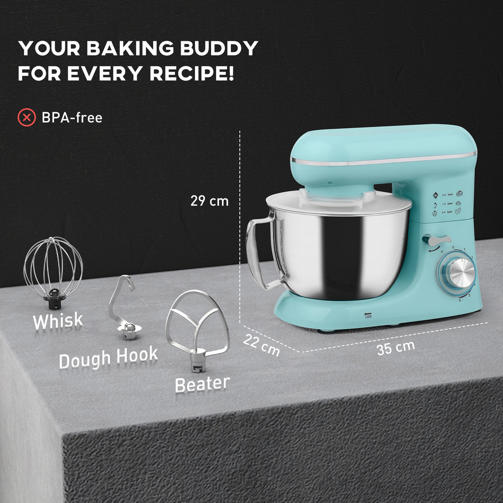 Robot pâtissier multifonction 1300W, avec accessoires – Couleur Bleu