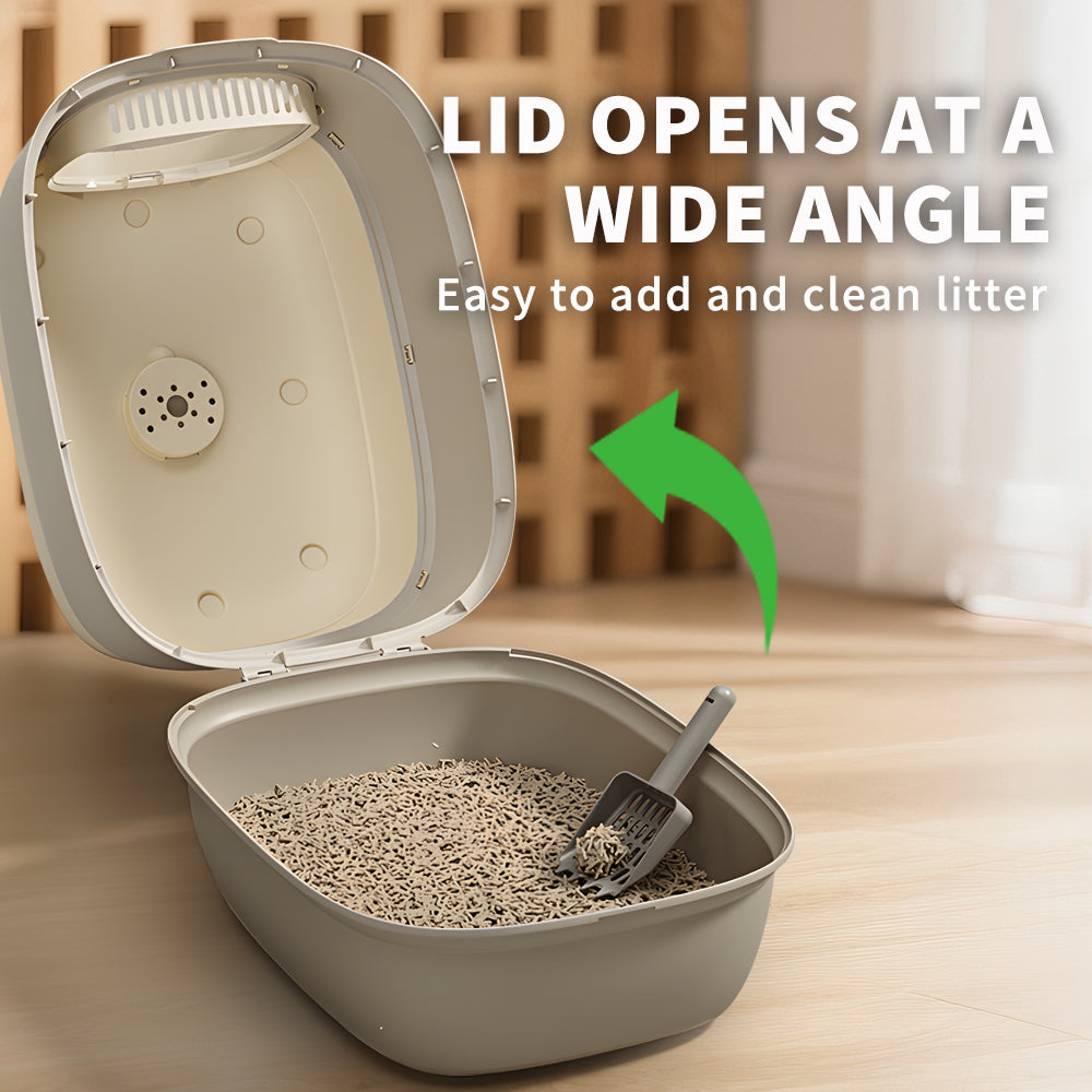 Lettiera per Gatti con Apertura a Ribalta 51,5 x 39 x 40,5 cm. Toilette per Animali ad Alta Capacità e Facile da Pulire, Ideale per Gattini e Gatti Adulti.