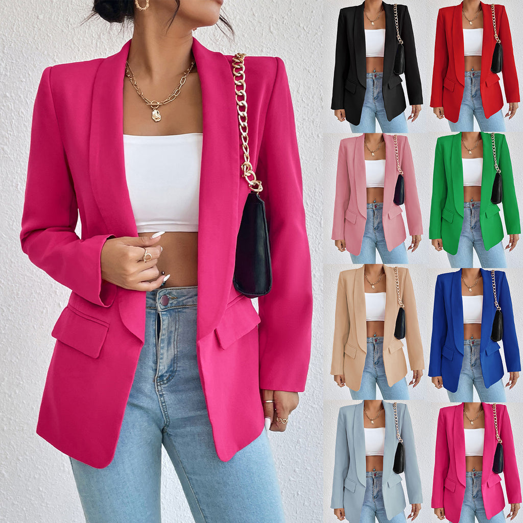 Veste élégante rose (col cranté)
