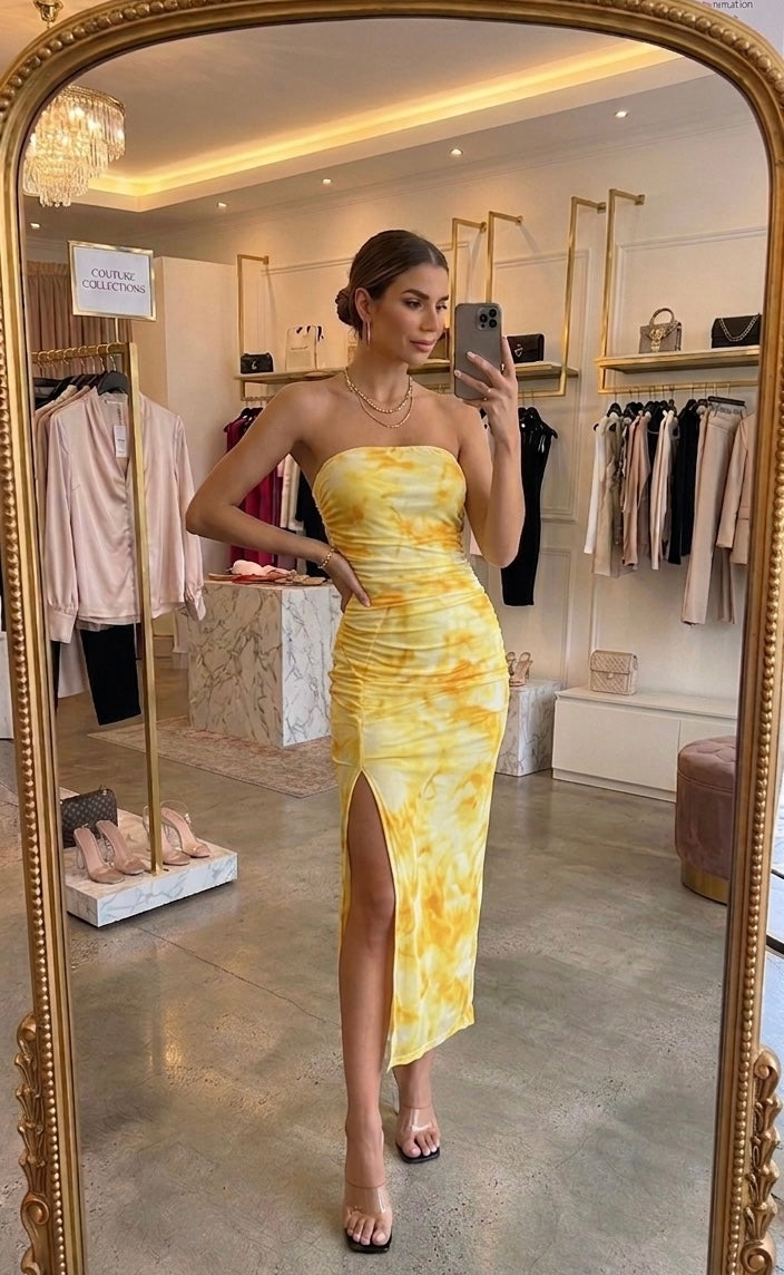 Abito lungo aderente con spalle scoperte Donna: vestito estivo sexy
