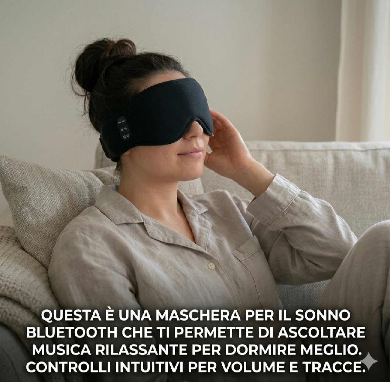 Maschera per il Sonno Smart Bluetooth – Elimina l'Insonnia e Rilassati con la Musica