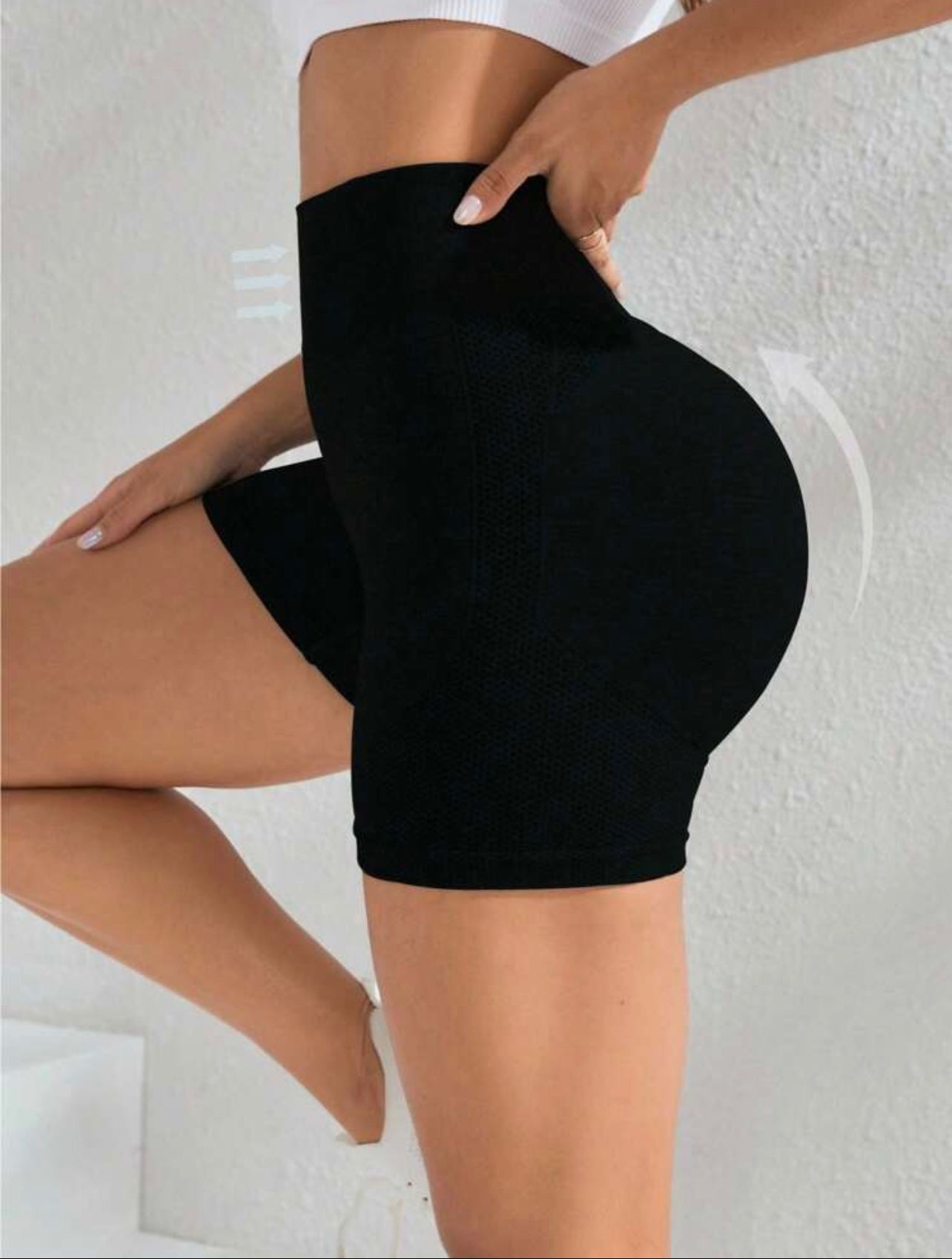 shorts sportivi da palestra estivi da donna, a vita alta con effetto solleva-glutei