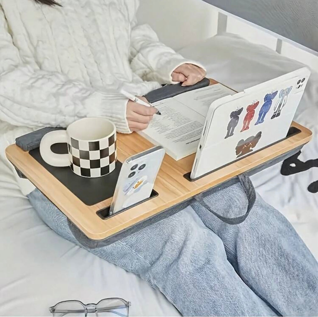 Supporto PC Portatile da Ginocchia con Tappetino Mouse e Porta Telefono