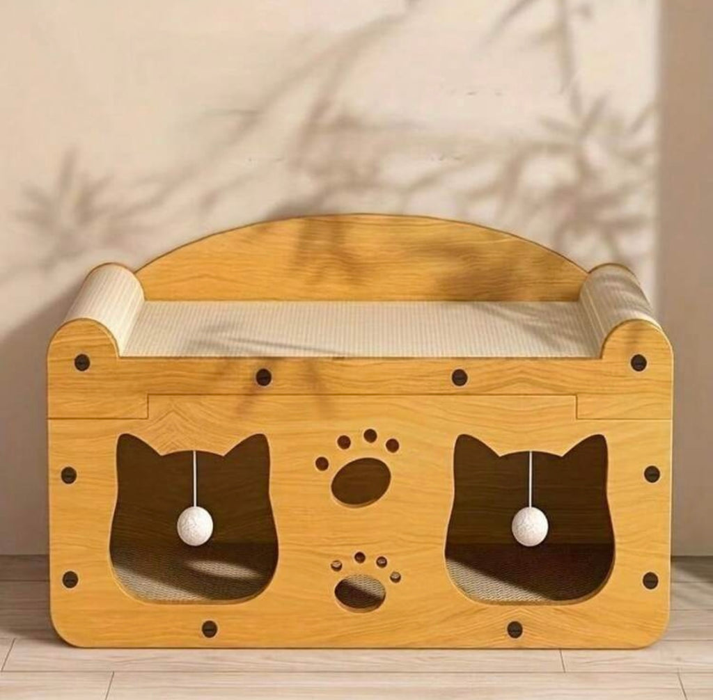 Divanetto per gatti con Tiragraffi zona Relax e Gioco