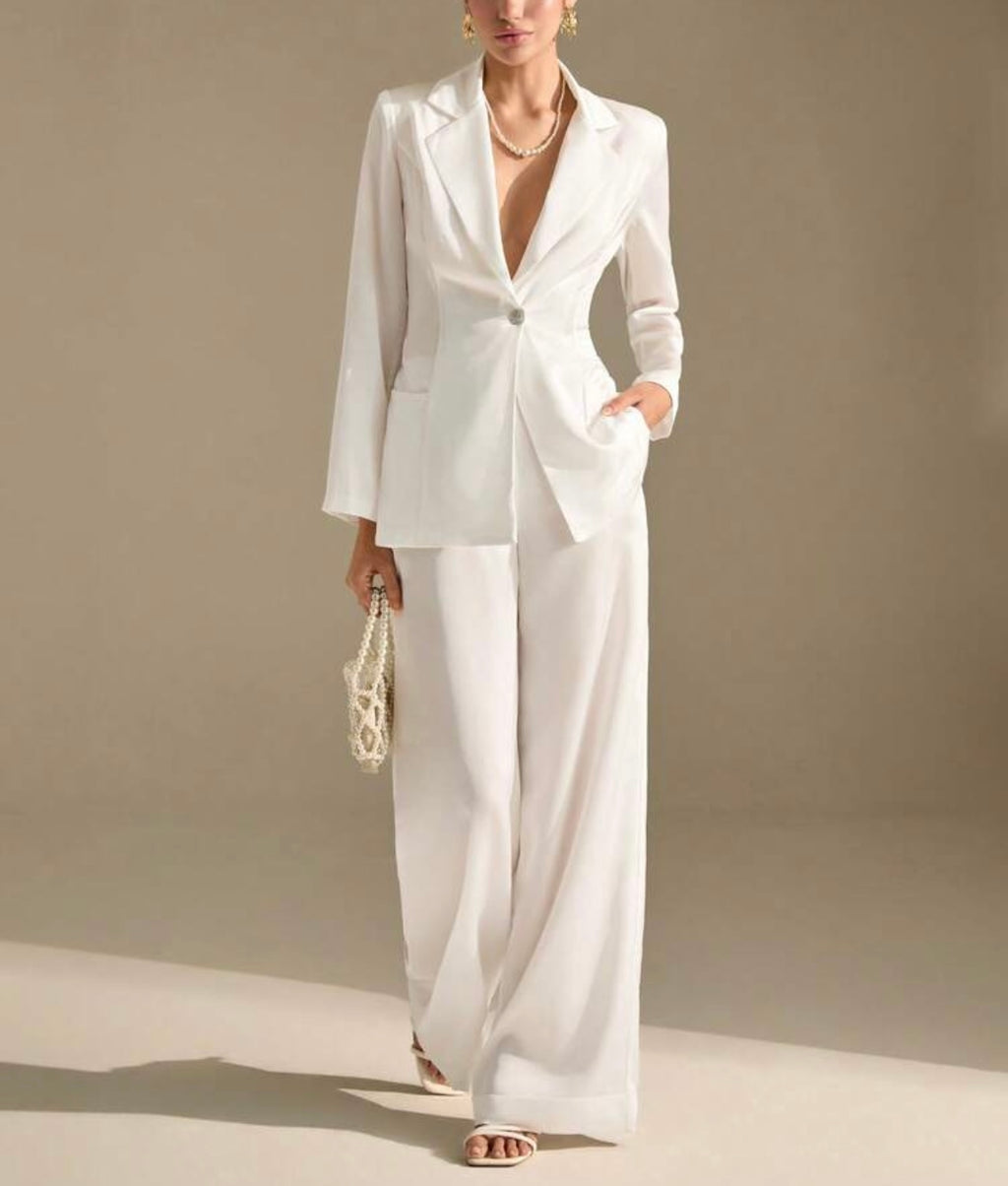 Completo giacca e pantalone a gamba ampia