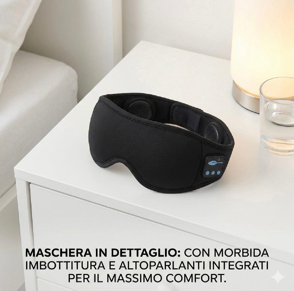 Maschera per il Sonno Smart Bluetooth – Elimina l'Insonnia e Rilassati con la Musica