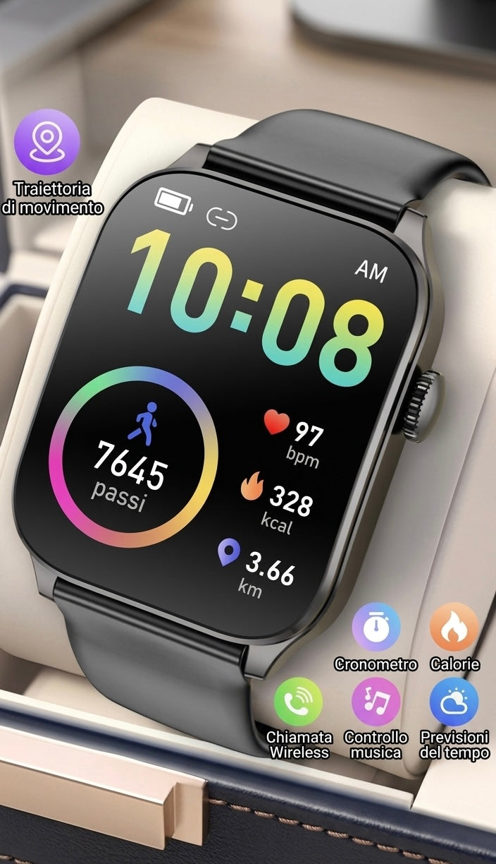 Smartwatch Multifunzione con Chiamate Bluetooth e Display HD da 1,91 pollici