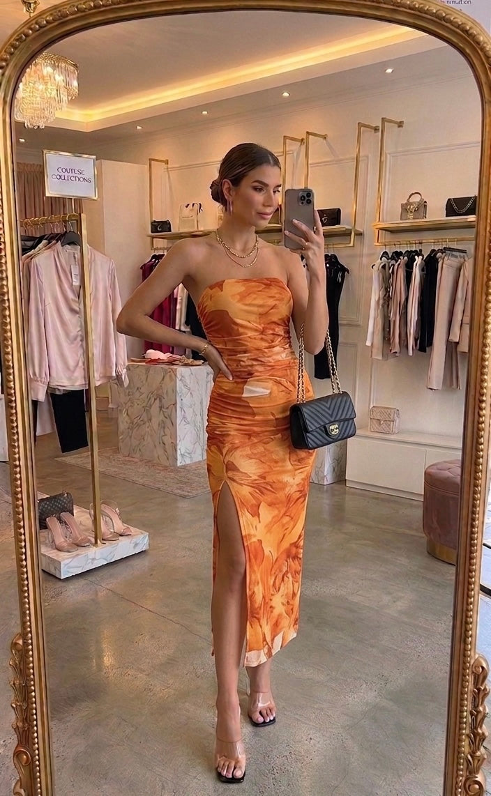 Abito lungo aderente con spalle scoperte Donna: vestito estivo sexy