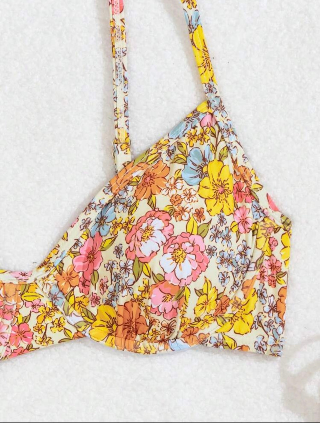 Set bikini stampa floreale da donna con nodo laterale per la spiaggia estiva