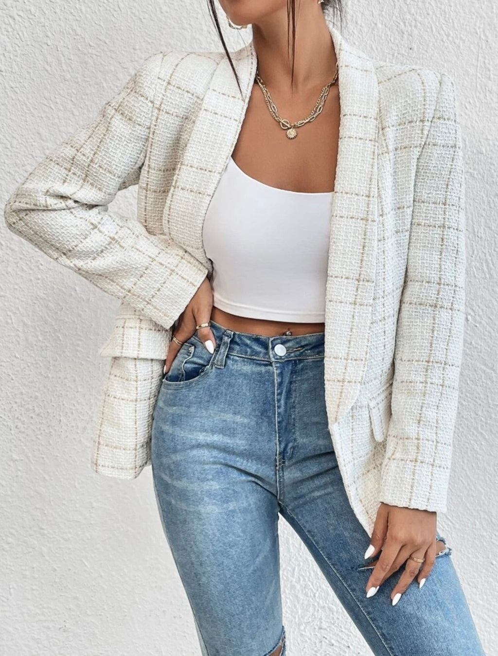 giacca blazer da donna con colletto a rever e maniche lunghe