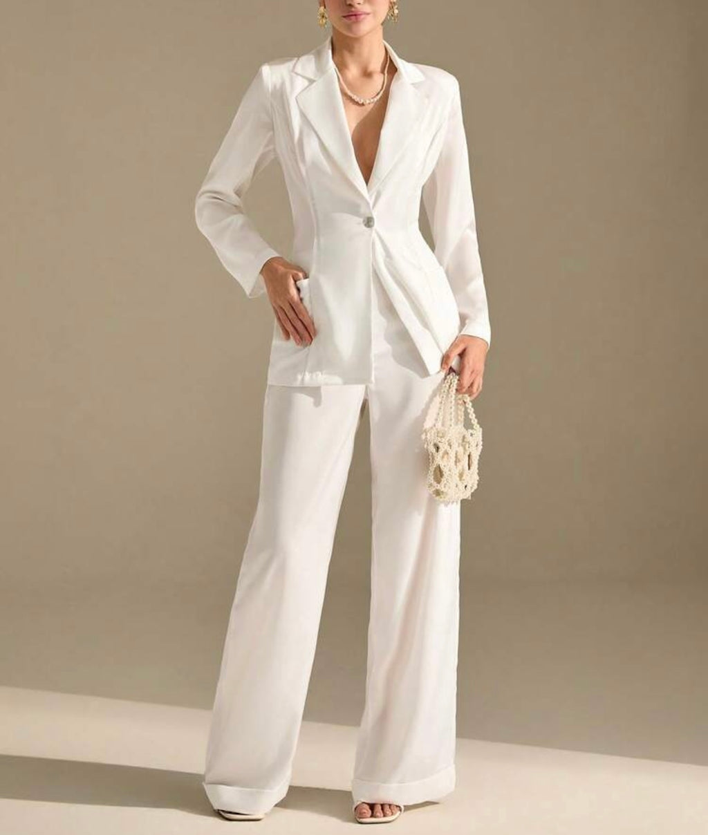 Completo giacca e pantalone a gamba ampia