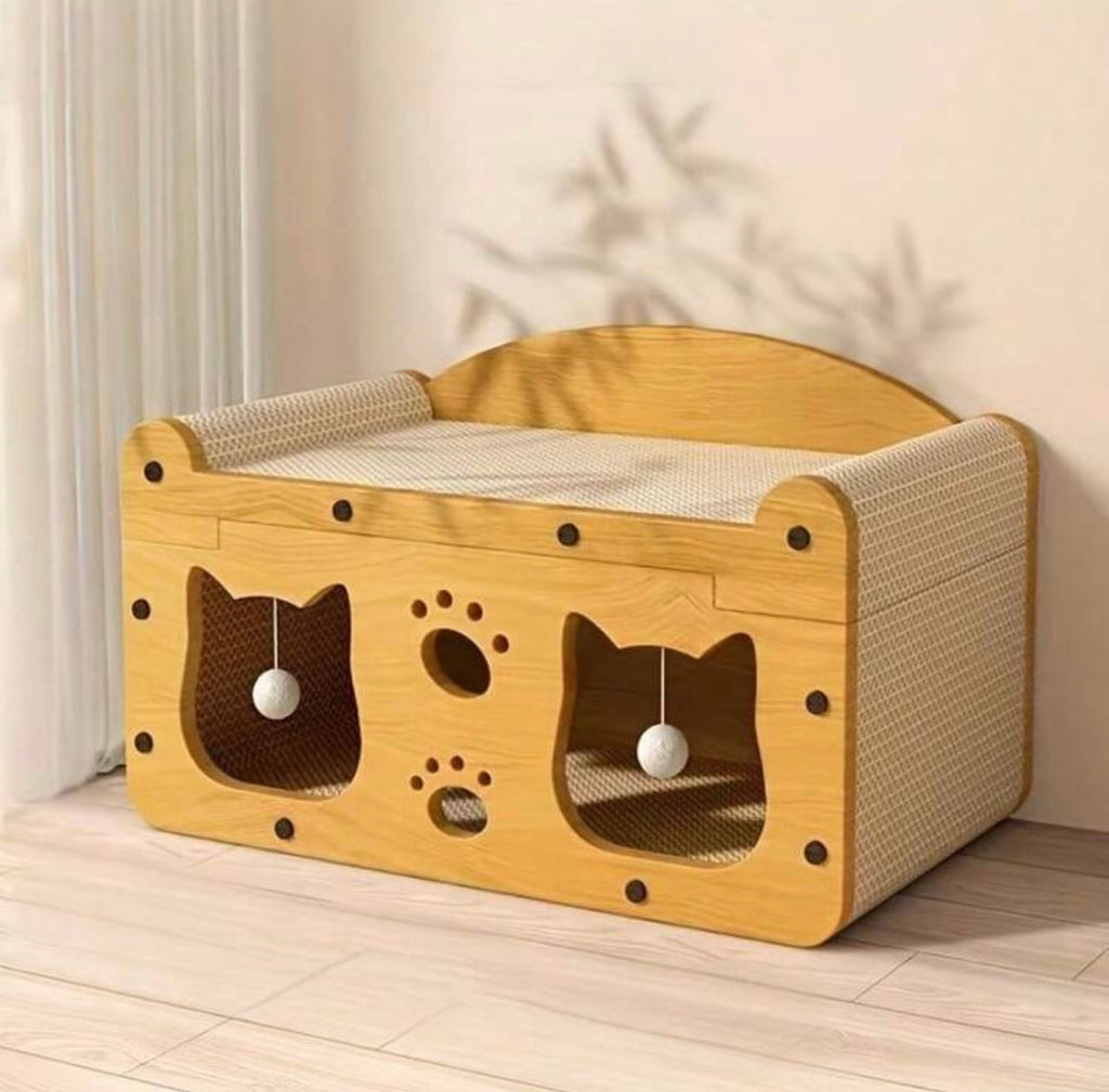 Divanetto per gatti con Tiragraffi zona Relax e Gioco
