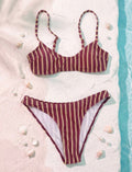 Elegante set di bikini da vacanza, con scollo a V e spalline regolabili