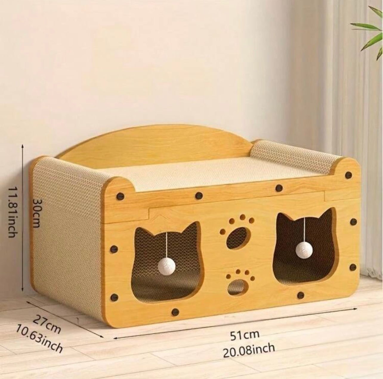 Divanetto per gatti con Tiragraffi zona Relax e Gioco