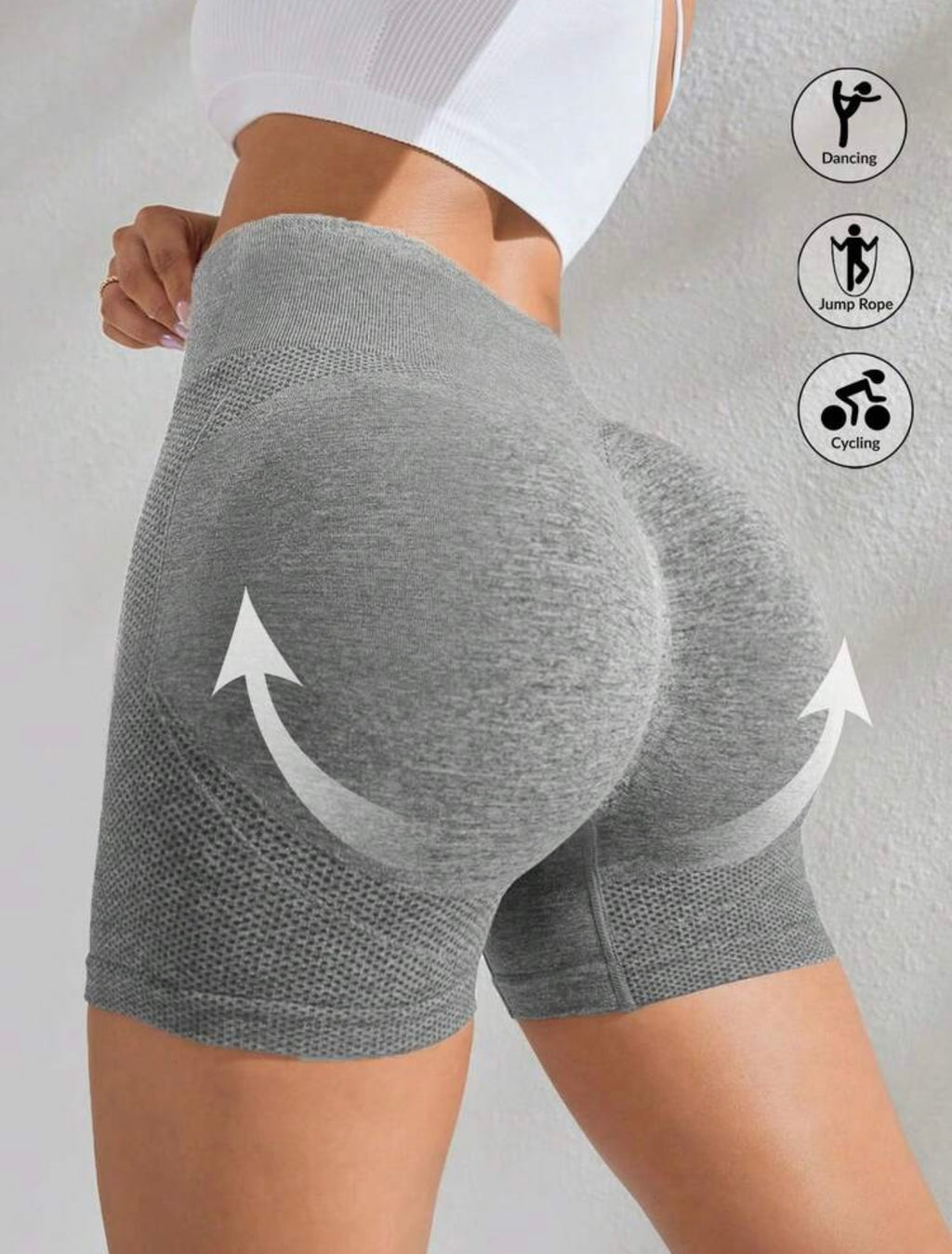shorts sportivi da palestra estivi da donna, a vita alta con effetto solleva-glutei