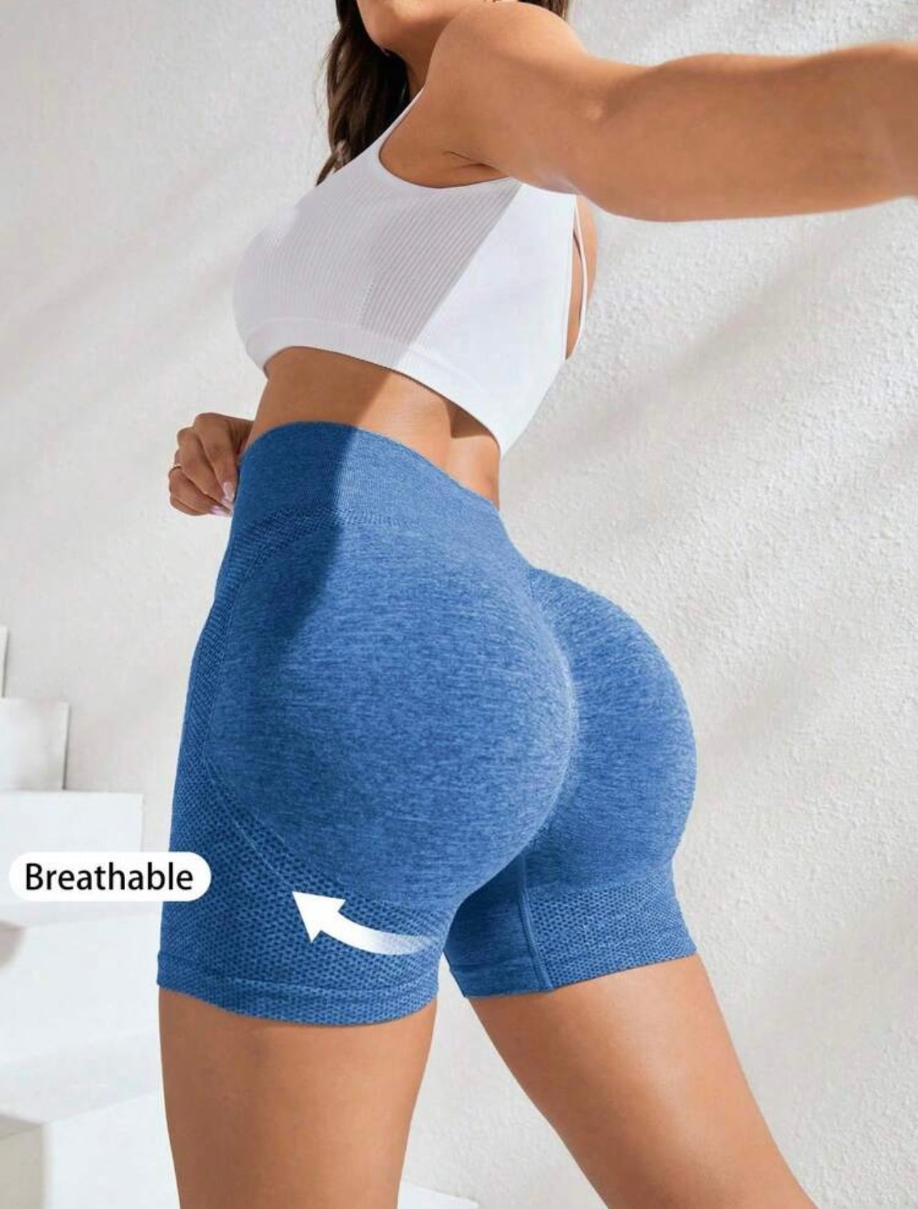 shorts sportivi da palestra estivi da donna, a vita alta con effetto solleva-glutei