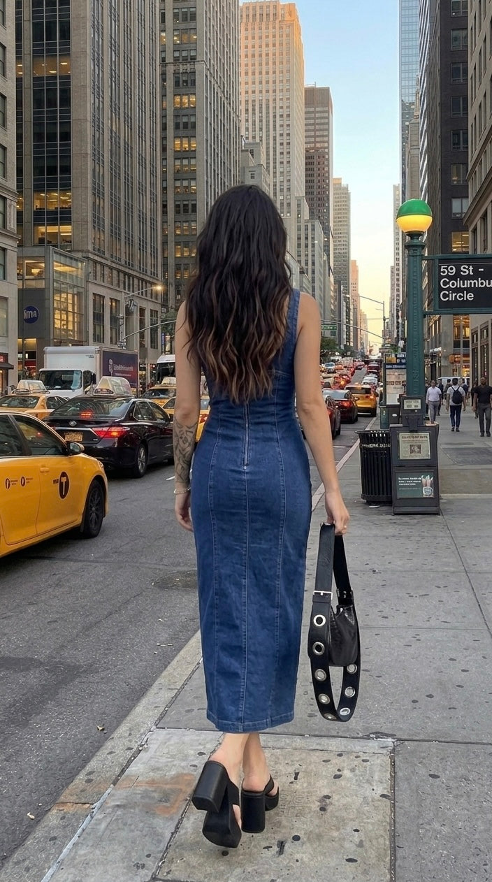 Nuovi arrivi abiti in denim vestito elegante e casual