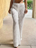 Pantalone da copricostume traforato bianco