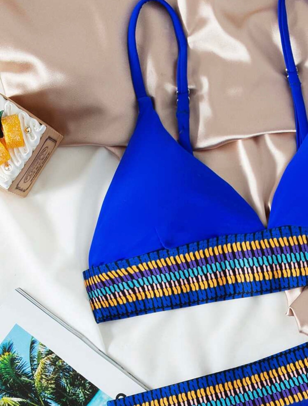 Set bikini righe bordo a contrasto