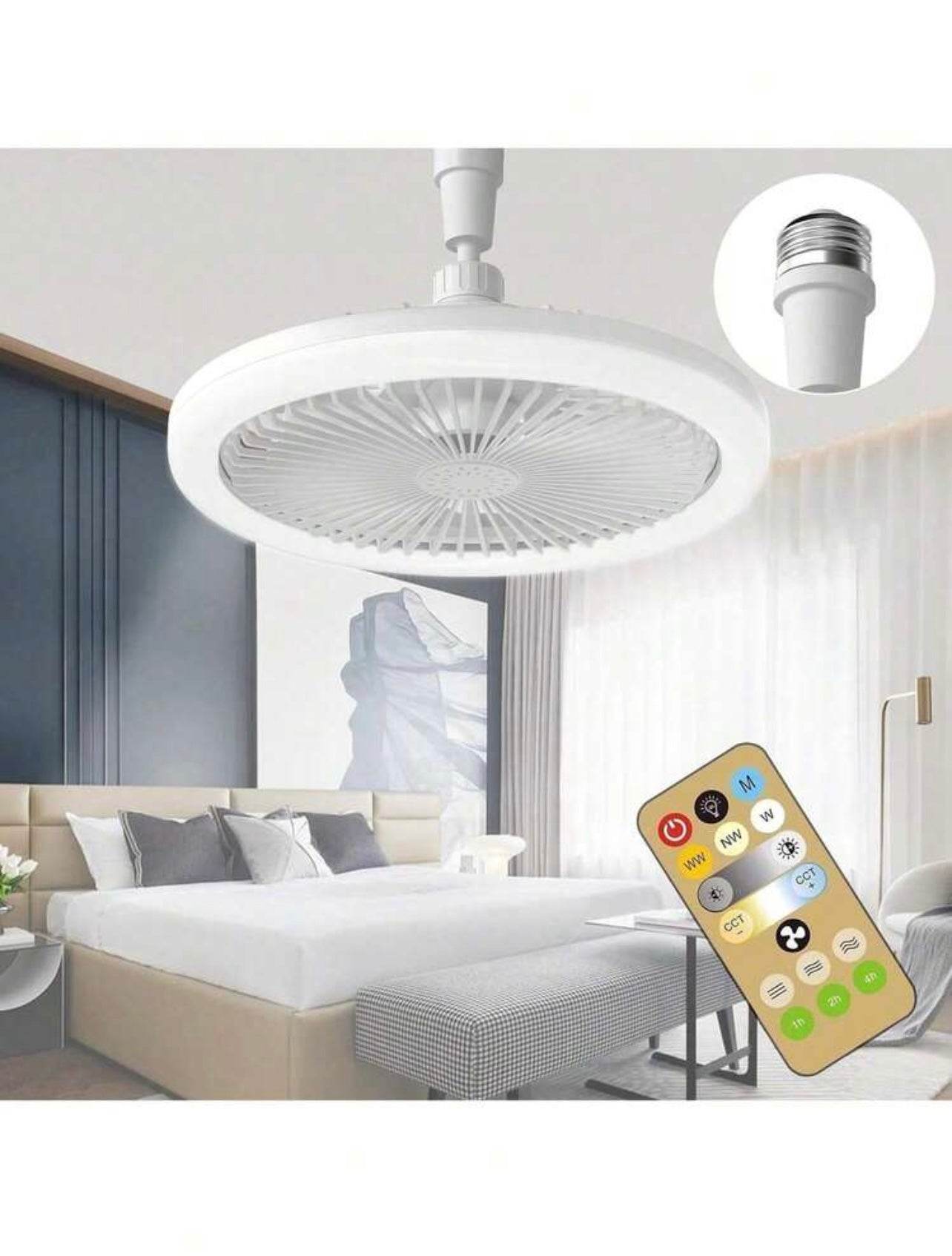 Ventilatore da Soffitto con Luce LED e Telecomando