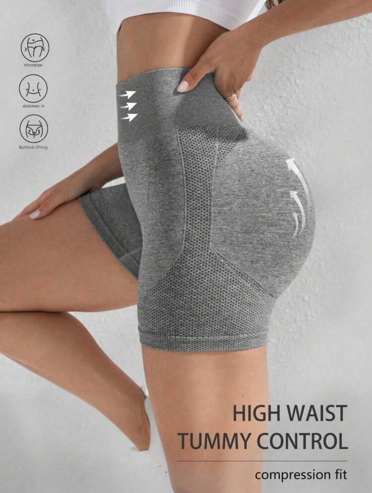 shorts sportivi da palestra estivi da donna, a vita alta con effetto solleva-glutei