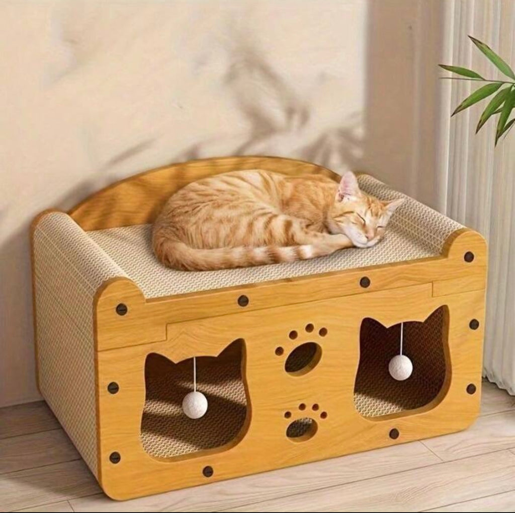 Divanetto per gatti con Tiragraffi zona Relax e Gioco