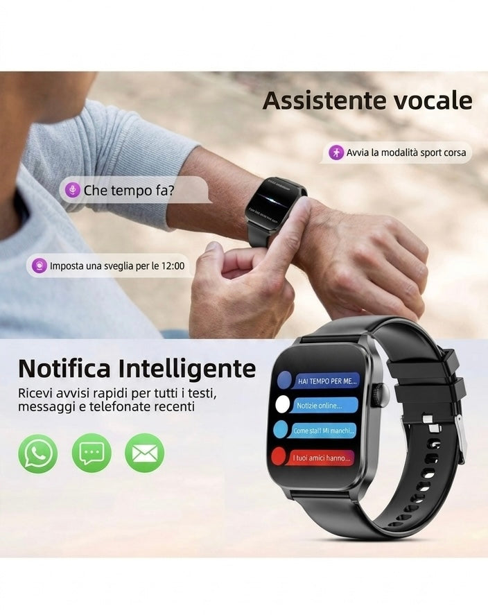 Smartwatch Multifunzione con Chiamate Bluetooth e Display HD da 1,91 pollici