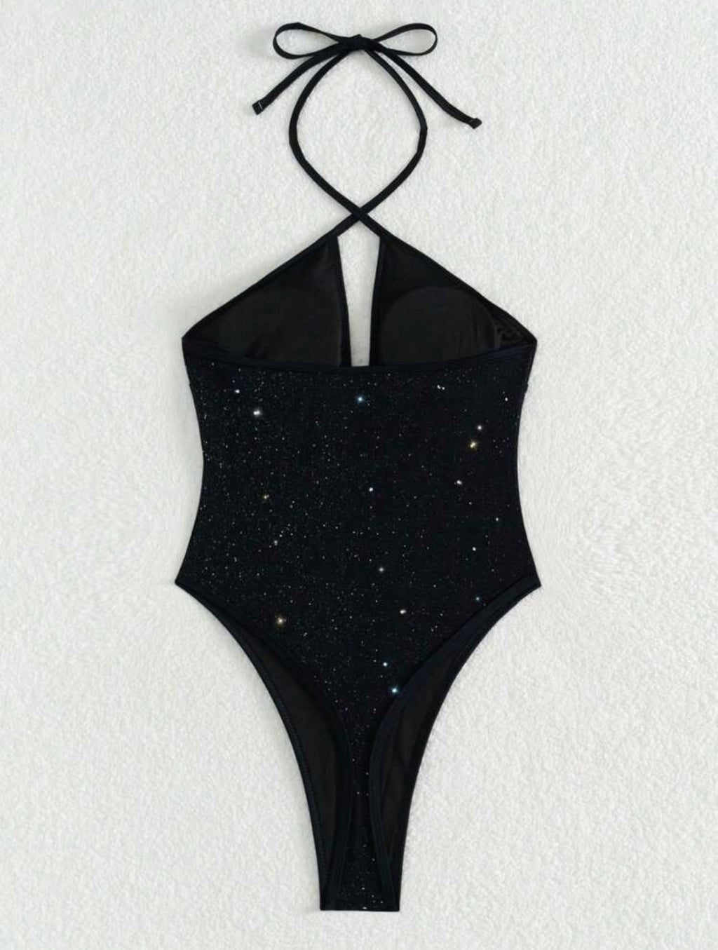 Costume da bagno intero sexy, in rete lucida con tagli incrociati e scollo a barchetta per le donne