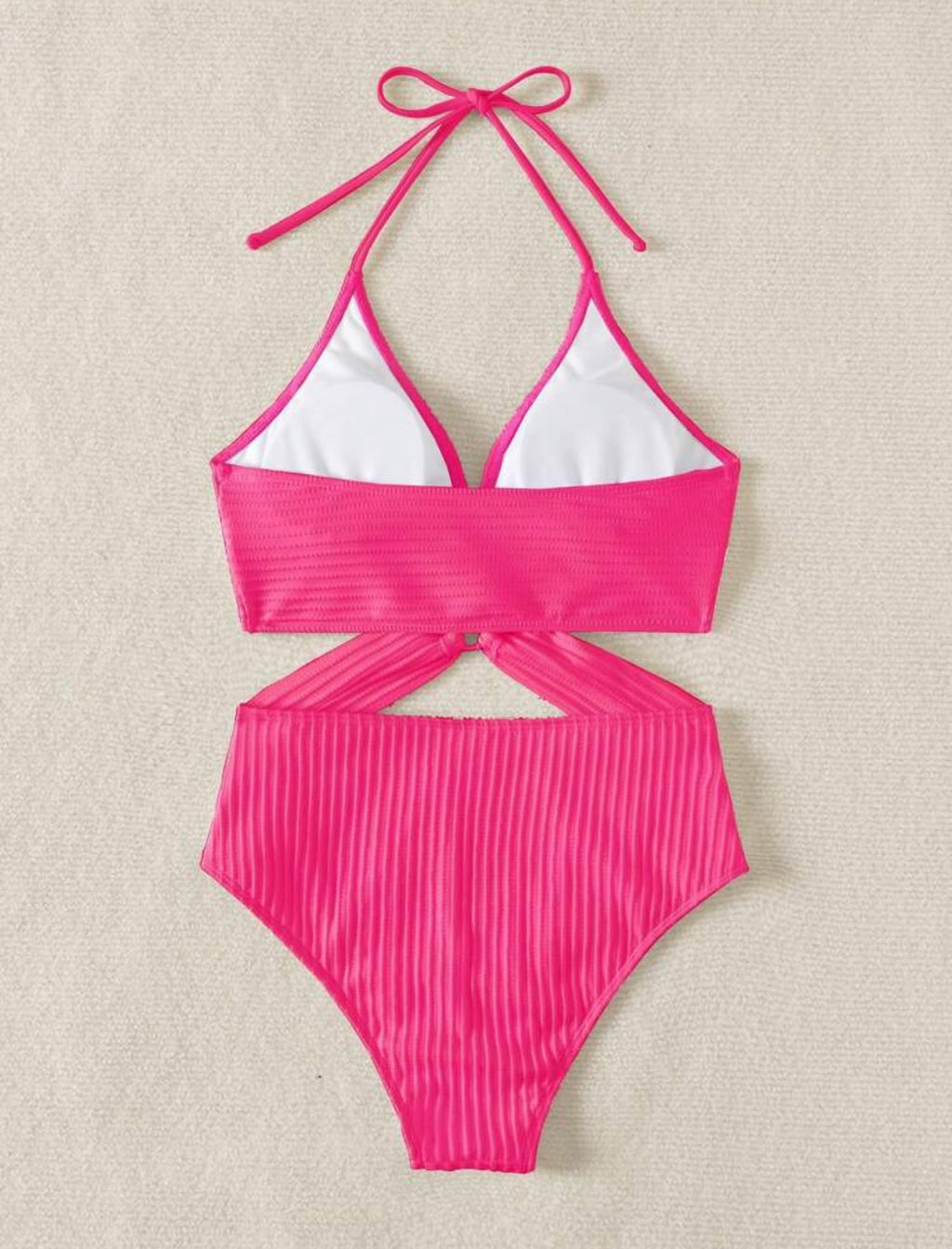 Bikini a fascia con scollo a V profondo, con top corto sexy e schiena scoperta