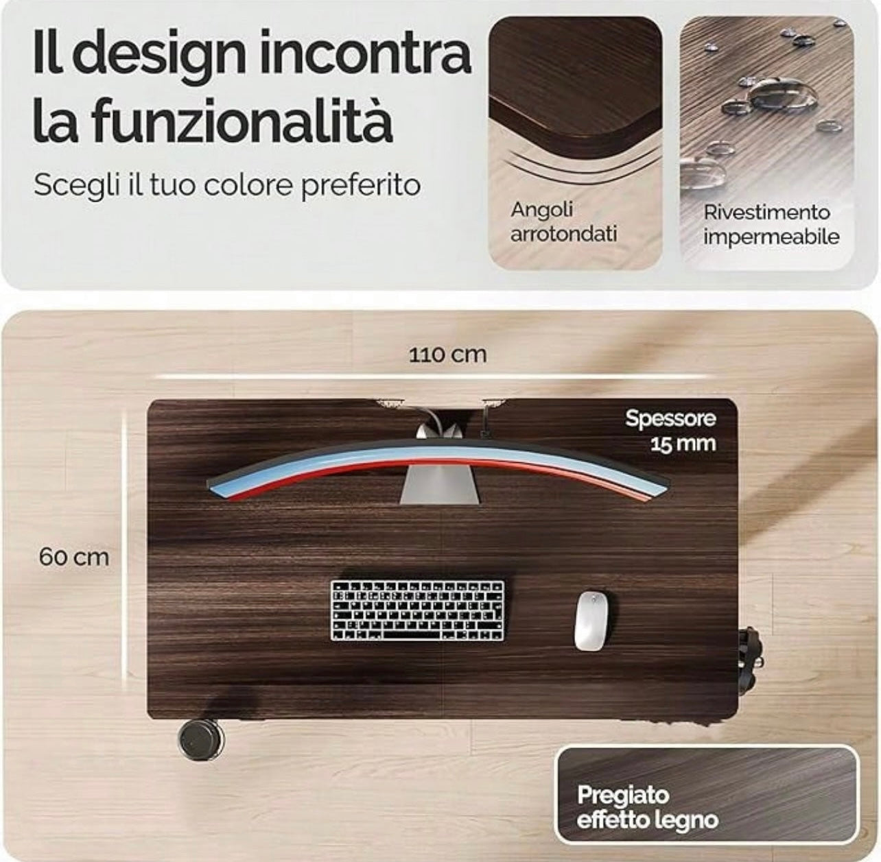 Scrivania Motorizzata Sit-Stand per Ufficio: Altezza Regolabile 73-118 cm con Gancio per Cuffie e Portabicchieri