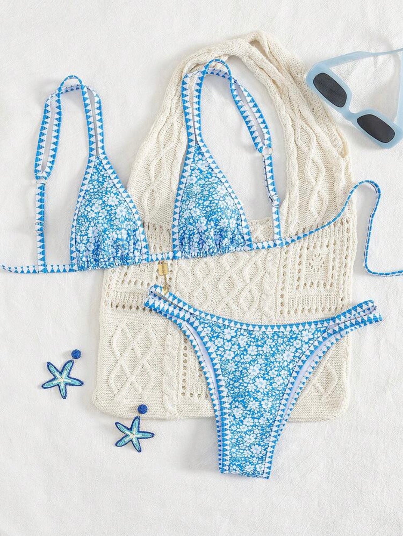 Bikini a 2 pezzi da donna  con stampa floreale