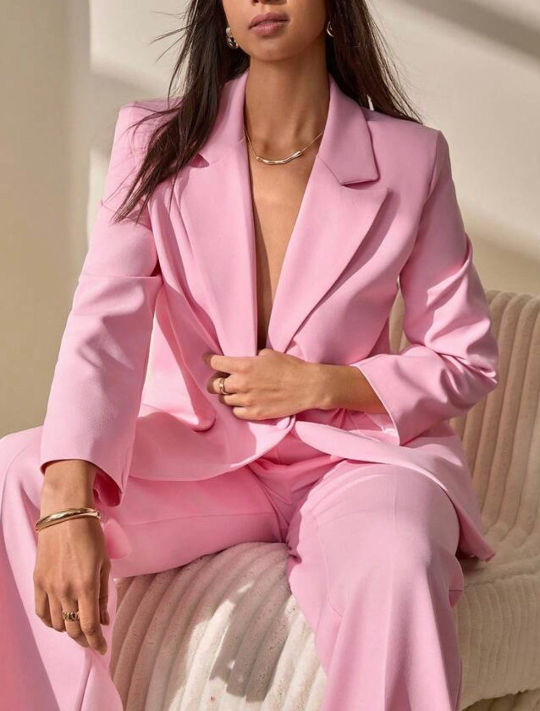 Completo blazer giacca e pantalone chiusura un solo bottone