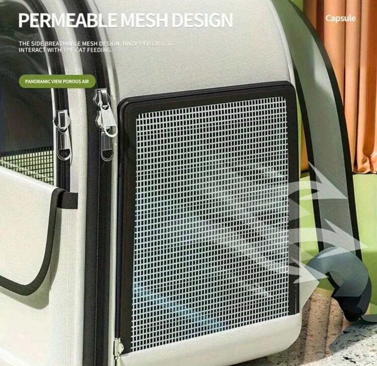 Zaino Trasportino "Vista Panoramica" – Design Elegante per Cani e Gatti