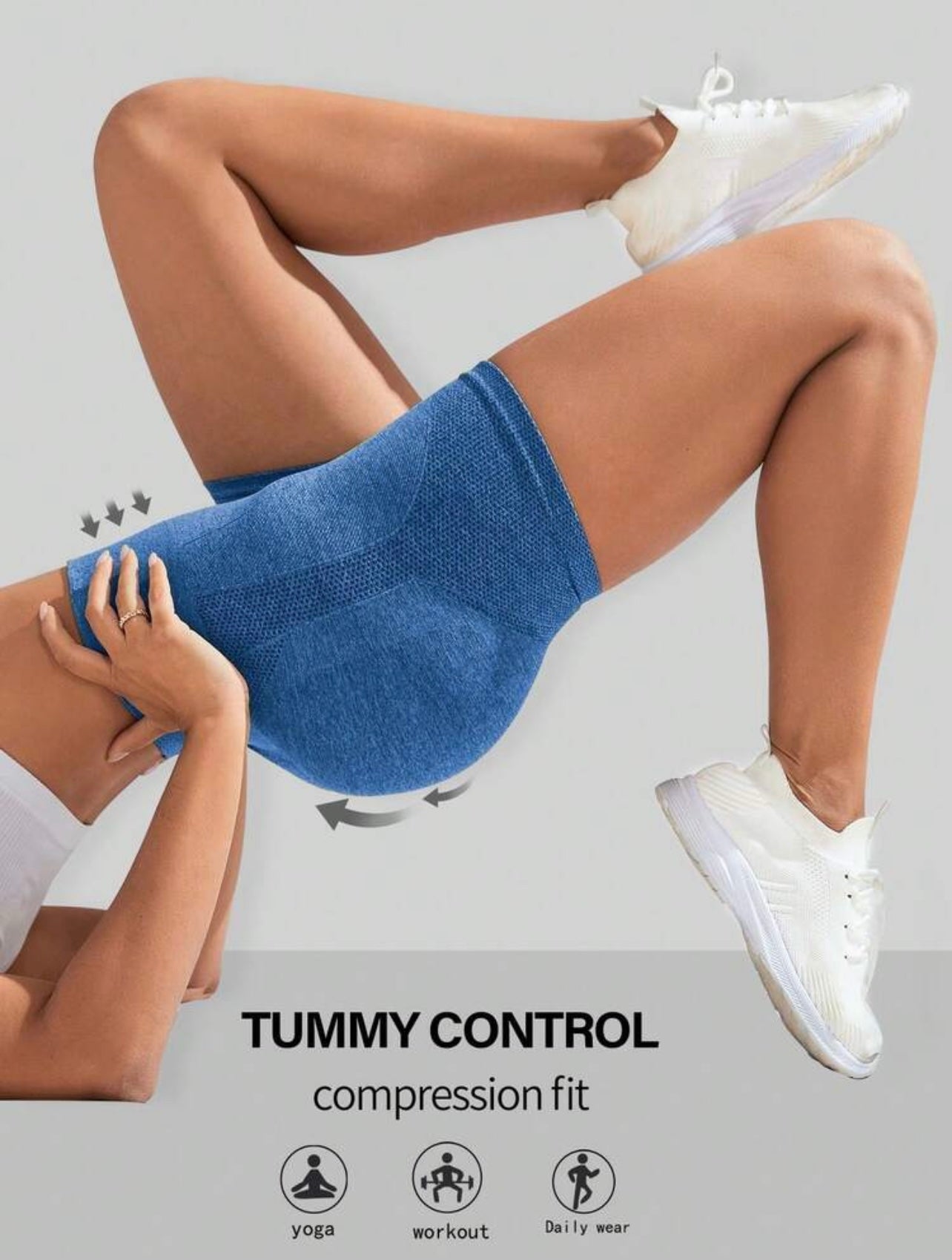 shorts sportivi da palestra estivi da donna, a vita alta con effetto solleva-glutei
