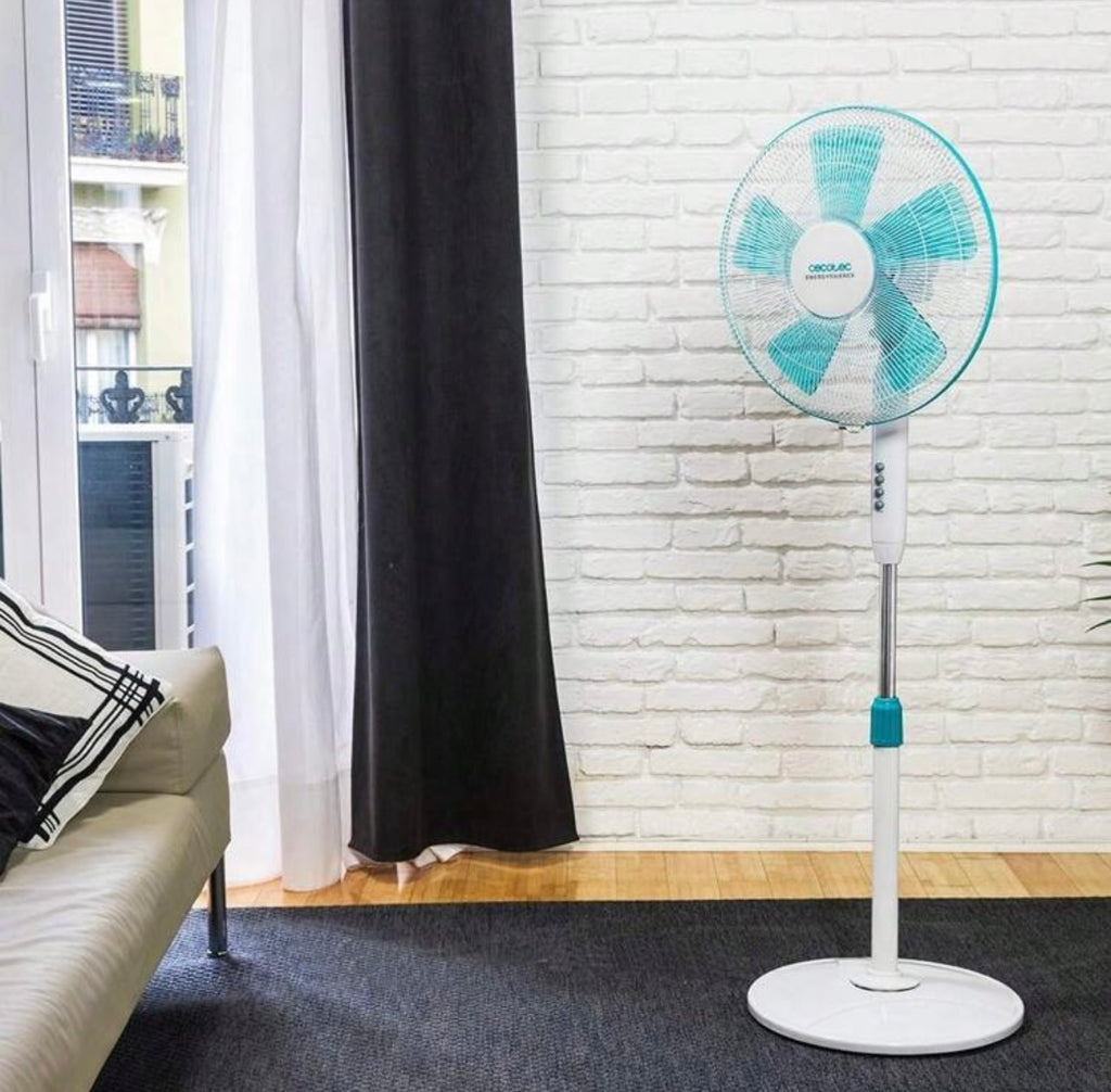 Ventilatore a Piantana 40W, 5 Pale, 3 Velocità, Oscillante e Regolabile