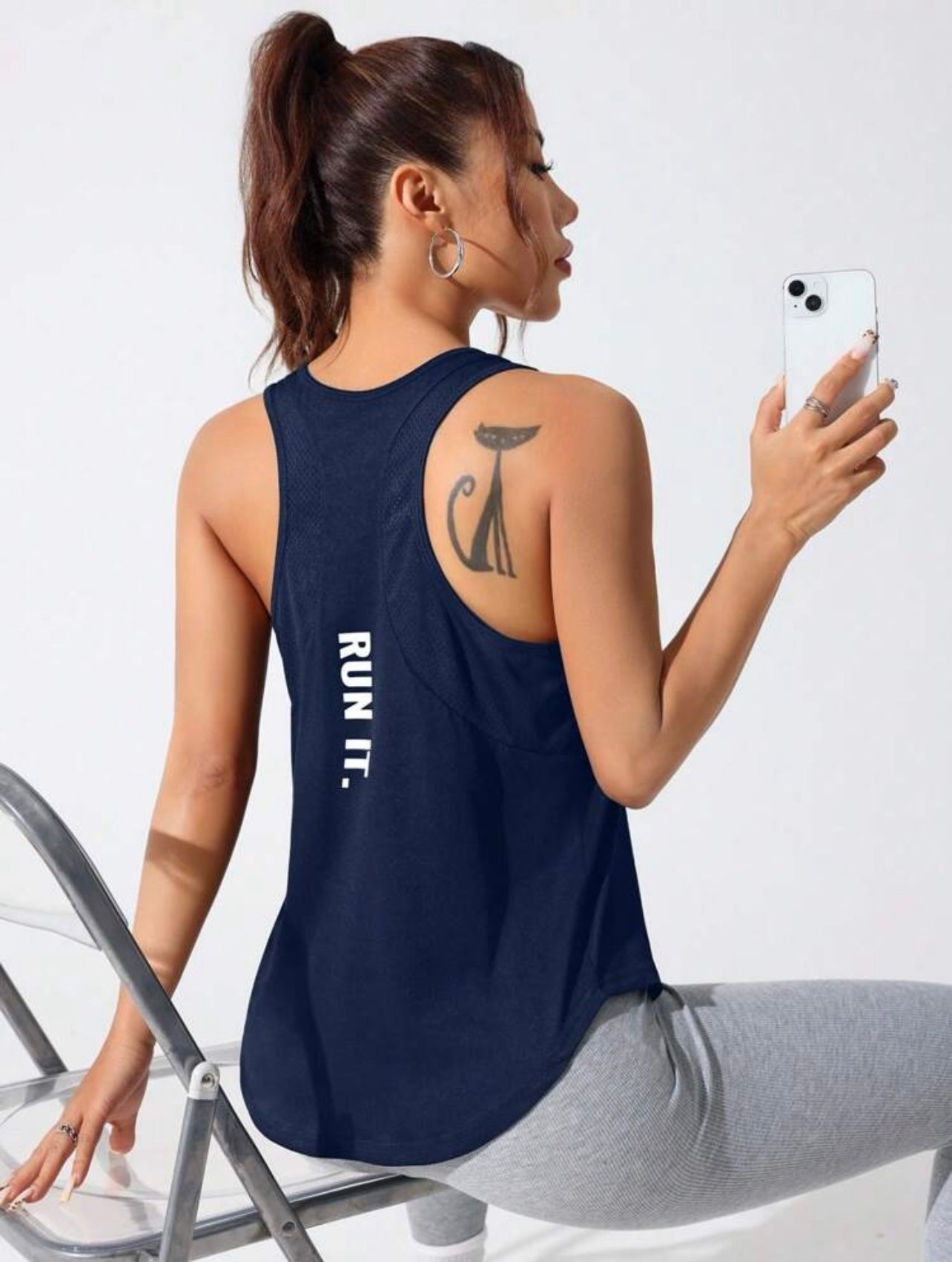 Canotta sportiva estiva leggera da donna, con vestibilità over