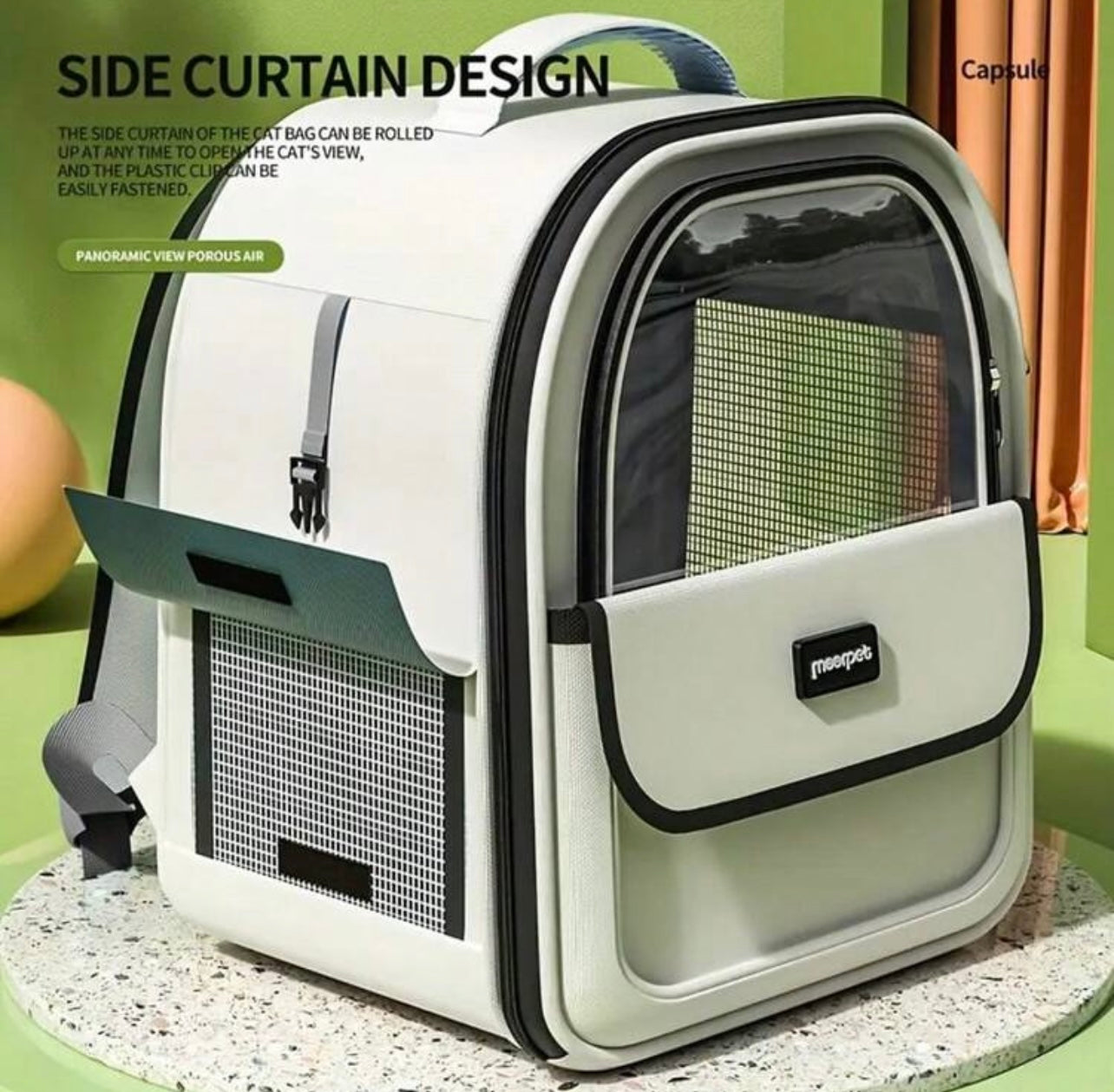 Zaino Trasportino "Vista Panoramica" – Design Elegante per Cani e Gatti