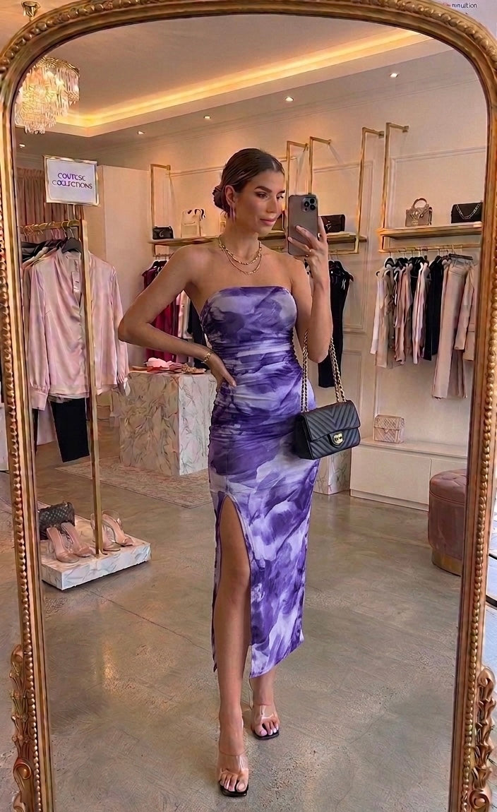 Abito lungo aderente con spalle scoperte Donna: vestito estivo sexy