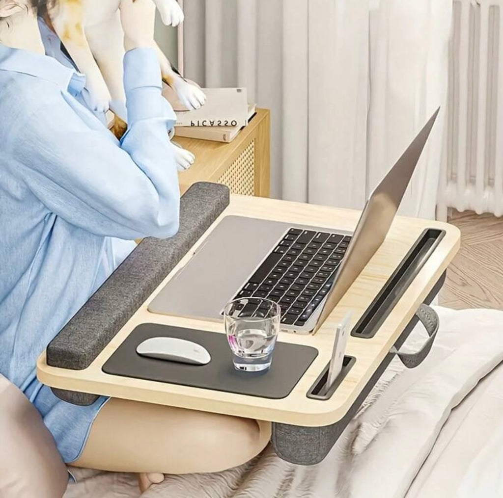 Supporto PC Portatile da Ginocchia con Tappetino Mouse e Porta Telefono
