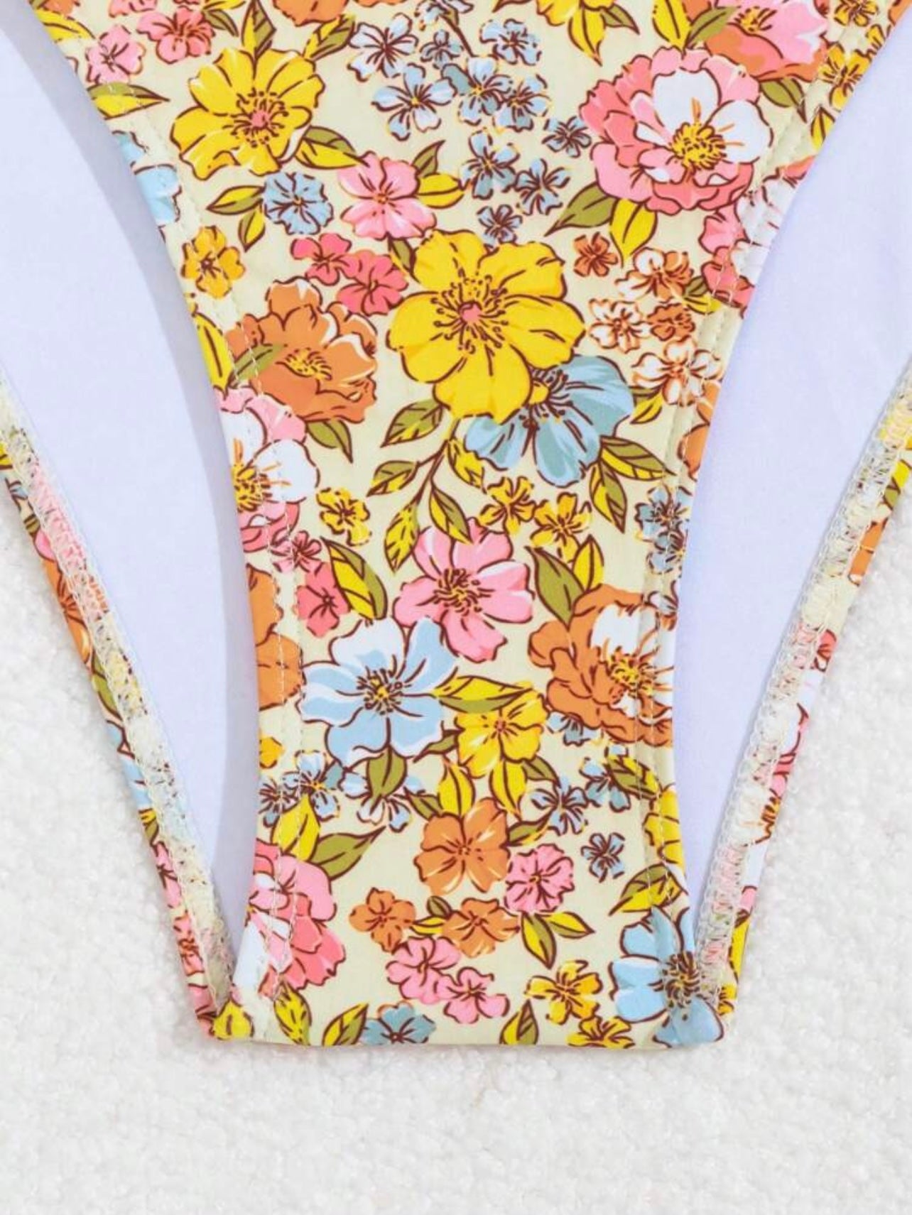 Set bikini stampa floreale da donna con nodo laterale per la spiaggia estiva