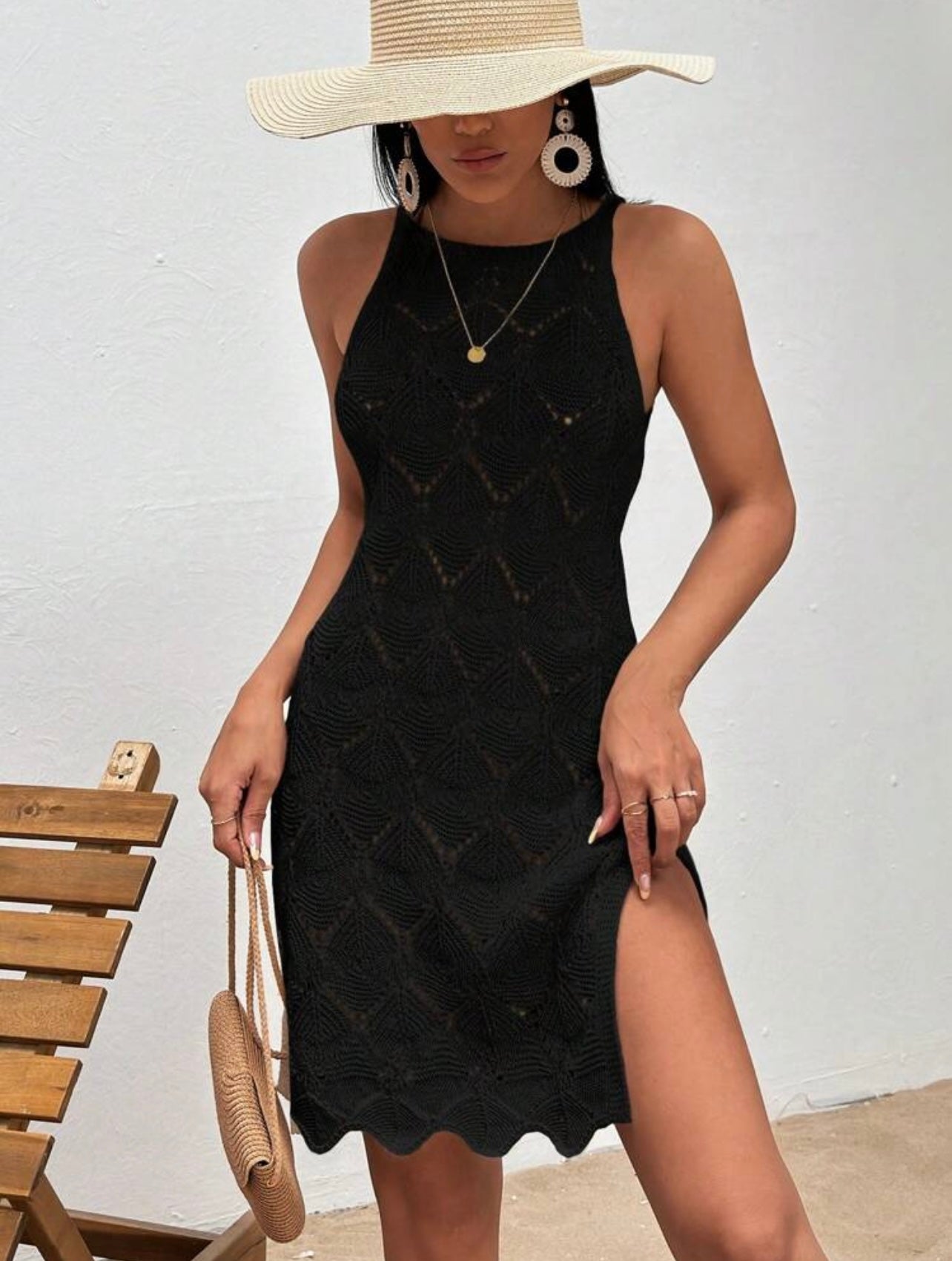 Vestito copri-costume con spacco sulla coscia