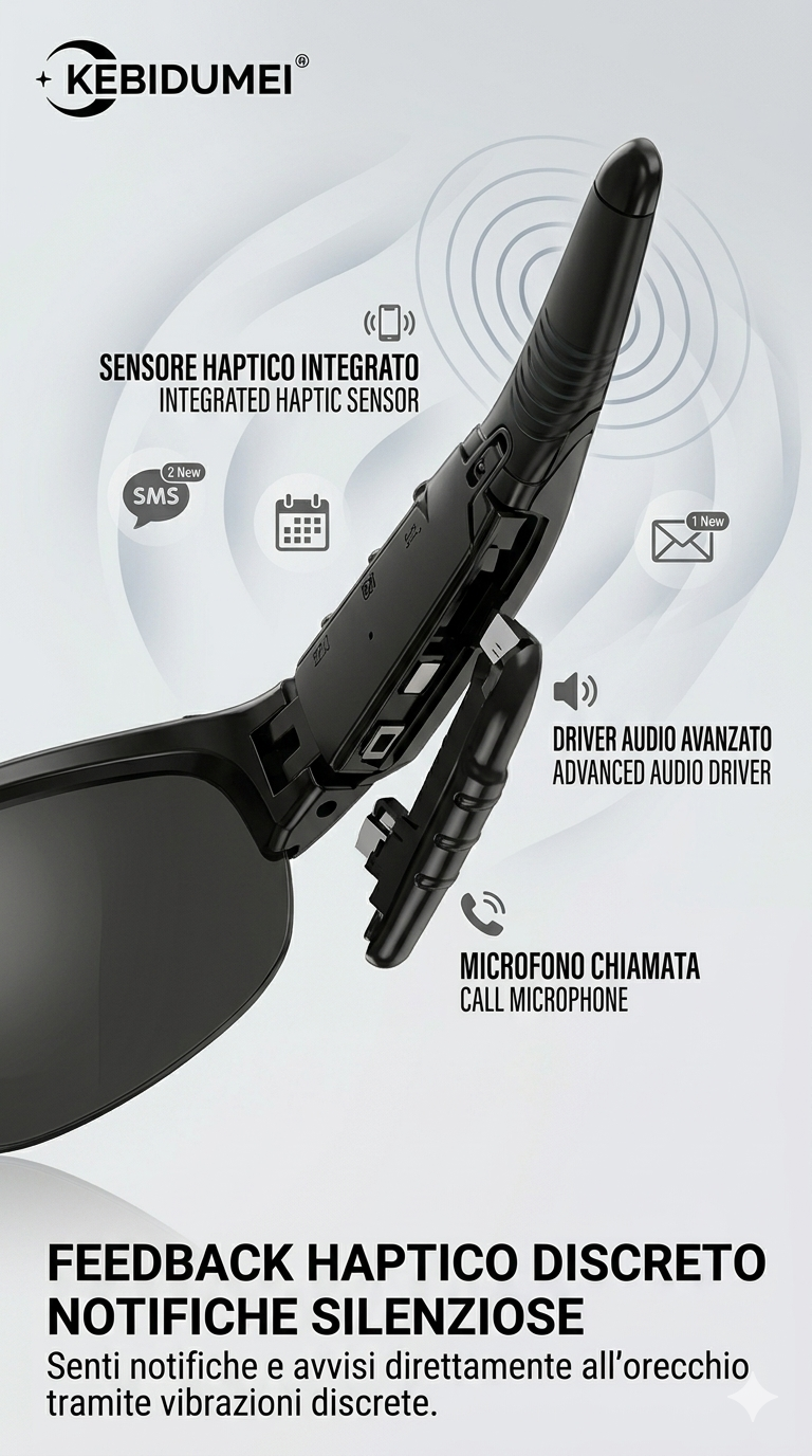 Occhiali Smart Bluetooth : Audio Wireless, Chiamate HD e Lenti Polarizzate