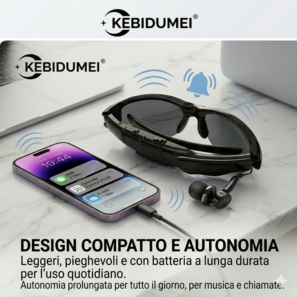 Occhiali Smart Bluetooth : Audio Wireless, Chiamate HD e Lenti Polarizzate